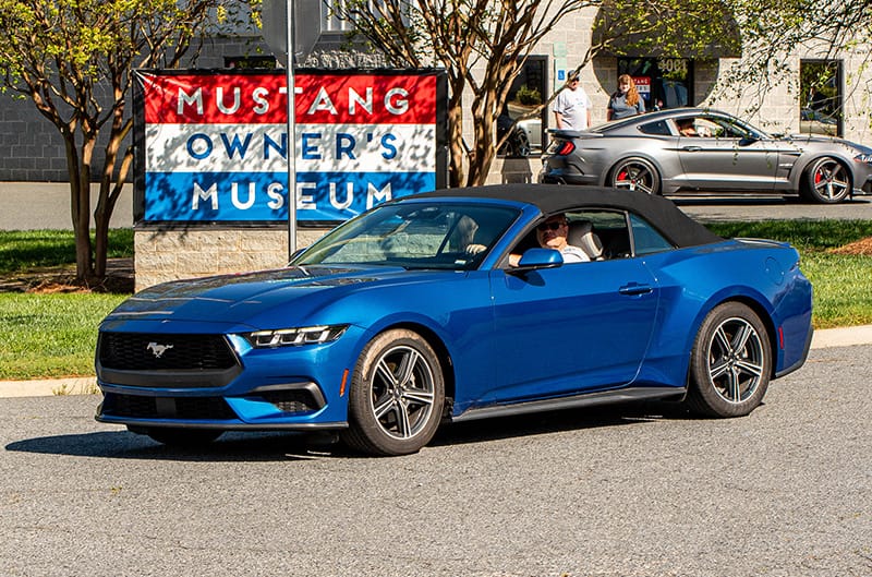Mustang in front of Mustang Owners Museum